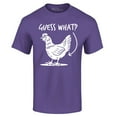 thumbnail image 1 of Shop4Ever Men's Guess What? Chicken Butt Graphic T-shirt XXX-Large Purple, 1 of 5