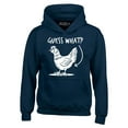 thumbnail image 1 of Shop4Ever Men's Guess What? Chicken Butt Hooded Sweatshirt Hoodie Medium Navy, 1 of 5