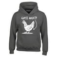 thumbnail image 1 of Shop4Ever Men's Guess What? Chicken Butt Hooded Sweatshirt Hoodie X-Large Charcoal, 1 of 5