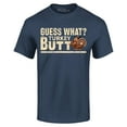 thumbnail image 1 of Shop4Ever Men's Guess What? Turkey Butt Thanksgiving Graphic T-shirt X-Large Navy, 1 of 5