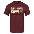 thumbnail image 1 of Shop4Ever Men's Guess What? Turkey Butt Thanksgiving Graphic T-shirt XX-Large Maroon, 1 of 5
