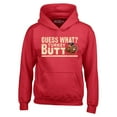 thumbnail image 1 of Shop4Ever Men's Guess What? Turkey Butt Thanksgiving Hooded Sweatshirt Hoodie X-Large Red, 1 of 5
