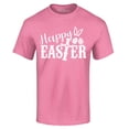 thumbnail image 1 of Shop4Ever Men's Happy Easter With Cross Graphic T-shirt X-Large Azalea Pink, 1 of 5