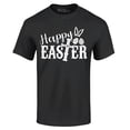 thumbnail image 1 of Shop4Ever Men's Happy Easter With Cross Graphic T-shirt XXX-Large Black, 1 of 5