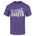 thumbnail image 1 of Shop4Ever Men's Happy Easter With Cross Graphic T-shirt XXXX-Large Purple, 1 of 5