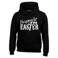 thumbnail image 1 of Shop4Ever Men's Happy Easter With Cross Hooded Sweatshirt Hoodie Large Black, 1 of 5