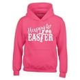 thumbnail image 1 of Shop4Ever Men's Happy Easter With Cross Hooded Sweatshirt Hoodie Medium Heliconia Pink, 1 of 5
