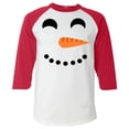 thumbnail image 1 of Shop4Ever Men's Happy Snowman Face Chritsmas Costume Raglan Baseball Shirt XX-LargeWhite/Red, 1 of 5