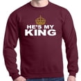 thumbnail image 1 of Shop4Ever Men's He's My King Matching Couples Crewneck Sweatshirt Small Maroon, 1 of 5