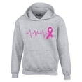 thumbnail image 1 of Shop4Ever Men's Heartbeat Pink Ribbon Breast Cancer Awareness Hooded Sweatshirt Hoodie XXX-Large Sports Grey, 1 of 5