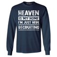 thumbnail image 1 of Shop4Ever Men's Heaven is My Home I'm Just Here Recruiting Religious Christian Long Sleeve Shirt X-Large Navy, 1 of 5