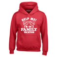 thumbnail image 1 of Shop4Ever Men's Help Me! I'm On A Family Vaction Funny Hooded Sweatshirt Hoodie Small Red, 1 of 5