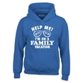 thumbnail image 1 of Shop4Ever Men's Help Me! I'm On A Family Vaction Funny Hooded Sweatshirt Hoodie Small Royal Blue, 1 of 5