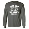 thumbnail image 1 of Shop4Ever Men's Help Me! I'm On A Family Vaction Funny Long Sleeve Shirt XX-Large Charcoal, 1 of 5