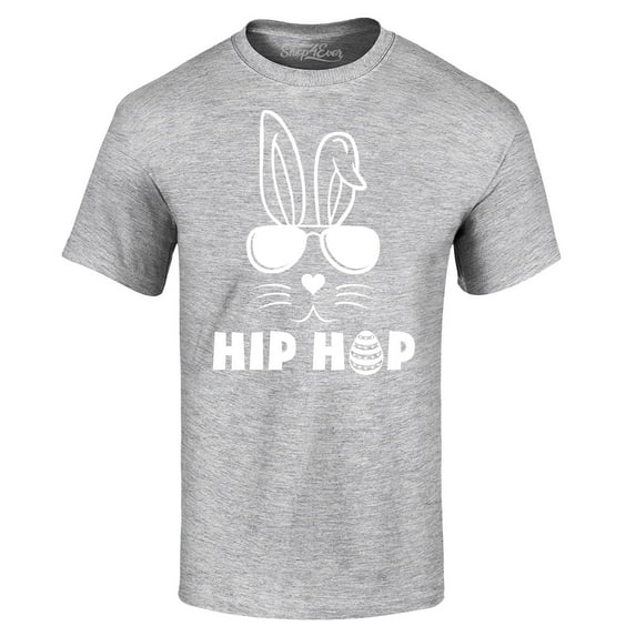 Shop4Ever Men's Hip Hop Bunny Rabbit Easter Graphic T-shirt Large Sports Grey
