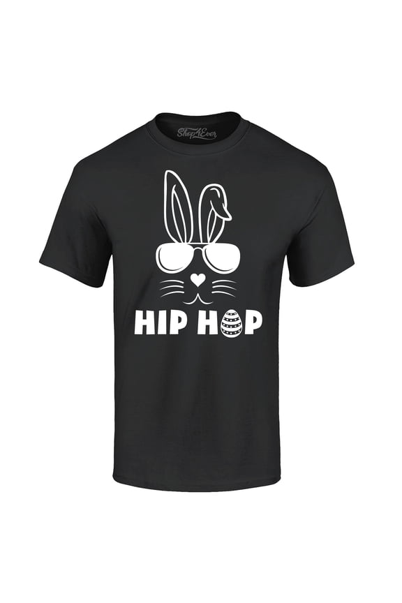 Men's Hip Hop Bunny Rabbit Easter  Graphic T-shirt Medium Black