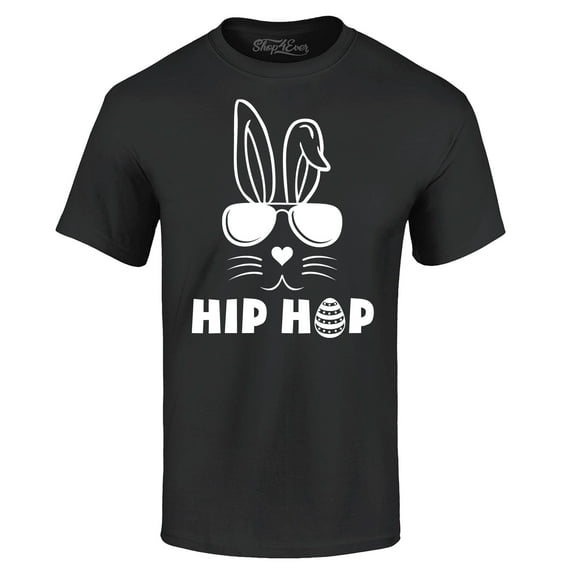 Shop4Ever Men's Hip Hop Bunny Rabbit Easter Graphic T-shirt Small Black