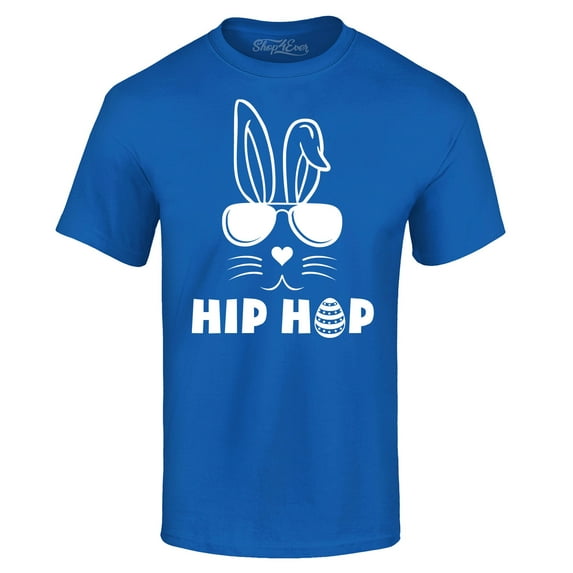 Shop4Ever Men's Hip Hop Bunny Rabbit Easter Graphic T-shirt Small Royal Blue