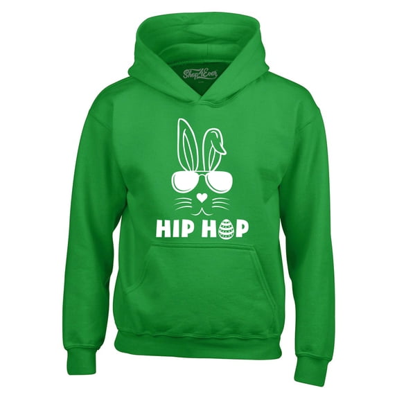 Shop4Ever Men's Hip Hop Bunny Rabbit Easter Hooded Sweatshirt Hoodie Small Irish Green