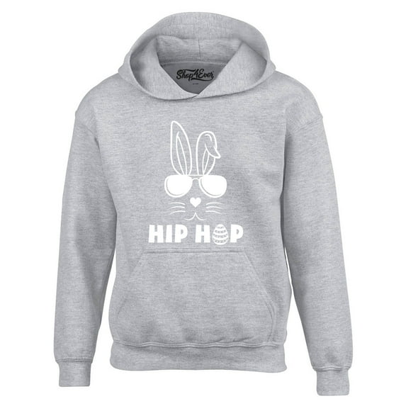 Shop4Ever Men's Hip Hop Bunny Rabbit Easter Hooded Sweatshirt Hoodie Small Sports Grey
