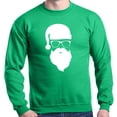thumbnail image 1 of Shop4Ever Men's Hipster Santa with Glasses Christmas Crewneck Sweatshirt Large Irish Green, 1 of 5