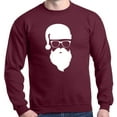 thumbnail image 1 of Shop4Ever Men's Hipster Santa with Glasses Christmas Crewneck Sweatshirt XXX-Large Maroon, 1 of 5