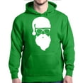thumbnail image 1 of Shop4Ever Men's Hipster Santa with Glasses Christmas Hooded Sweatshirt Hoodie XX-Large Irish Green, 1 of 5