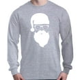 thumbnail image 1 of Shop4Ever Men's Hipster Santa with Glasses Christmas Long Sleeve Shirt Medium Sports Grey, 1 of 5