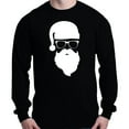 thumbnail image 1 of Shop4Ever Men's Hipster Santa with Glasses Christmas Long Sleeve Shirt Small Black, 1 of 5