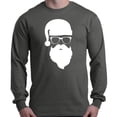 thumbnail image 1 of Shop4Ever Men's Hipster Santa with Glasses Christmas Long Sleeve Shirt XX-Large Charcoal, 1 of 5