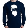 thumbnail image 1 of Shop4Ever Men's Hipster Santa with Glasses Christmas Long Sleeve Shirt XXX-Large Navy, 1 of 5