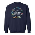 thumbnail image 1 of Shop4Ever Men's His Grace is Enough Crewneck Sweatshirt Small Navy, 1 of 5
