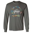 thumbnail image 1 of Shop4Ever Men's His Grace is Enough Long Sleeve Shirt X-Large Charcoal, 1 of 5