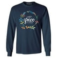thumbnail image 1 of Shop4Ever Men's His Grace is Enough Long Sleeve Shirt X-Large Navy, 1 of 5