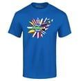 thumbnail image 1 of Shop4Ever Men's Hispanic Heritage Month Flag Flower Graphic T-shirt XX-Large Royal Blue, 1 of 5