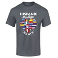thumbnail image 1 of Shop4Ever Men's Hispanic Heritage Month Flag Heart Graphic T-shirt XX-Large Black, 1 of 5