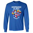 thumbnail image 1 of Shop4Ever Men's Hispanic Heritage Month Flag Heart Long Sleeve Shirt X-Large Royal Blue, 1 of 5