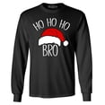 thumbnail image 1 of Shop4Ever Men's Ho Ho Ho Bro Santa Claus Hat Christmas Xmas Long Sleeve Shirt 2XL Black, 1 of 5