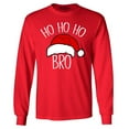 thumbnail image 1 of Shop4Ever Men's Ho Ho Ho Bro Santa Claus Hat Christmas Xmas Long Sleeve Shirt Small Red, 1 of 5
