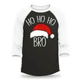 thumbnail image 1 of Shop4Ever Men's Ho Ho Ho Bro Santa Claus Hat Christmas Xmas Raglan Baseball Shirt XX-Large Black/White, 1 of 4