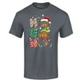 thumbnail image 1 of Shop4Ever Men's Ho Ho Ho Christmas Daschund Weiner Dogs Graphic T-shirt XXX-Large Black, 1 of 5