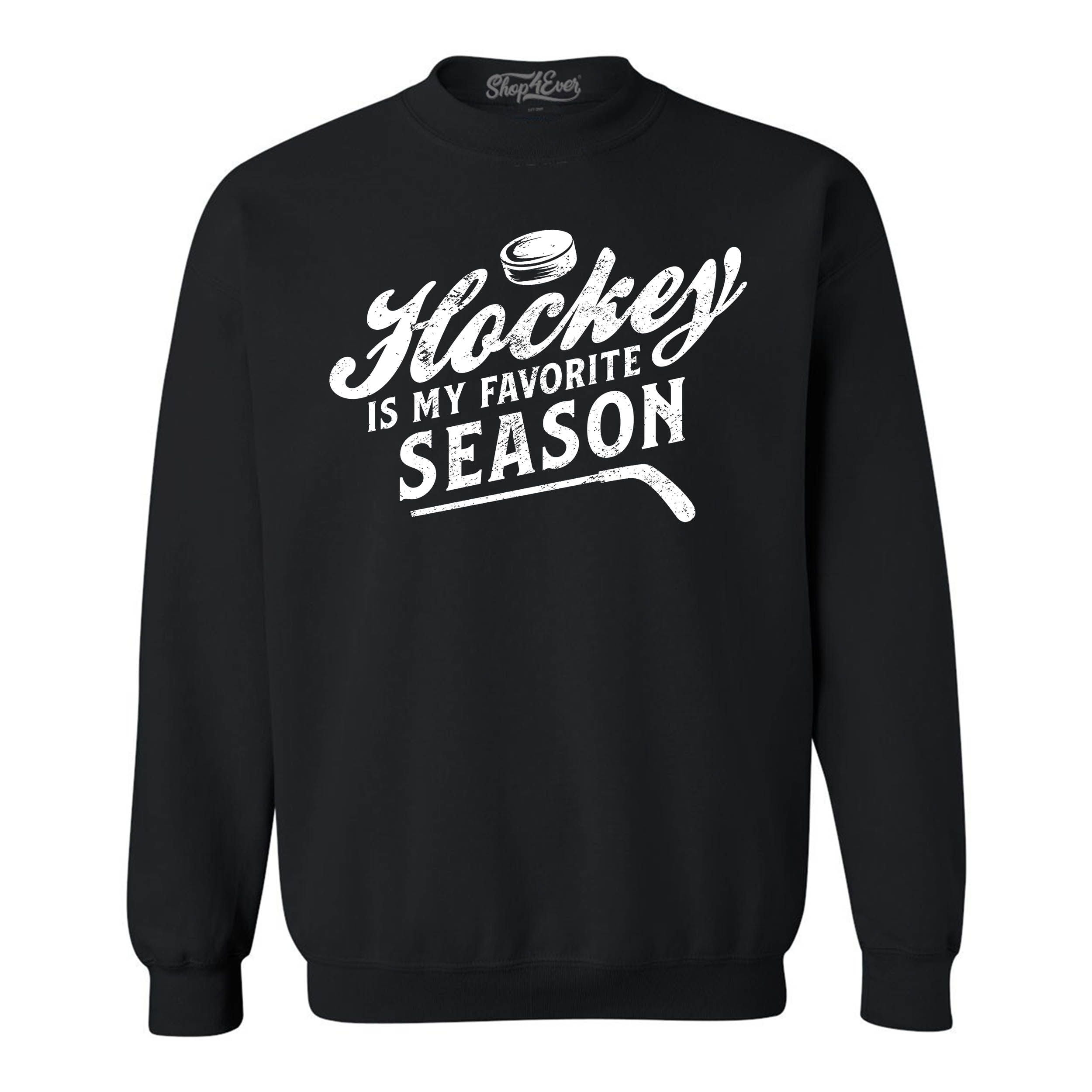 XLARGE SPORTS LOGO CREWNECK SWEAT Shop4Ever Men\u0027s Hockey is My Favorite Season Sports Crewneck