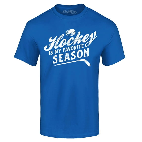 Shop4Ever Men's Hockey is My Favorite Season Sports Graphic T-shirt XXXXX-Large Royal Blue