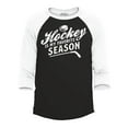 thumbnail image 1 of Shop4Ever Men's Hockey is My Favorite Season Sports Raglan Baseball Shirt XX-Large Black/White, 1 of 4