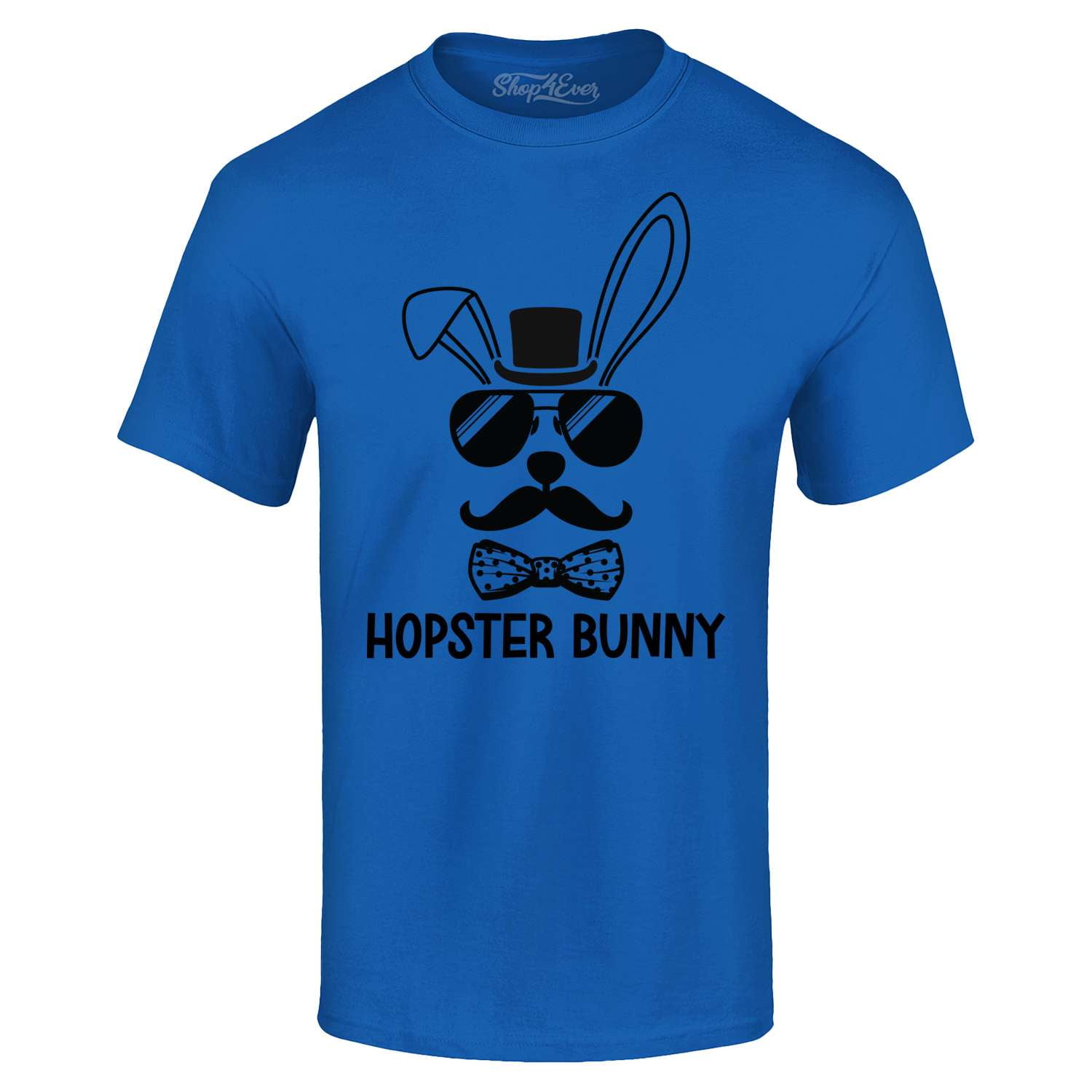 Shop4Ever Men's Hopster Bunny Funny Easter Hipster Rabbit Graphic