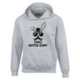 thumbnail image 1 of Shop4Ever Men's Hopster Bunny Funny Easter Hipster Rabbit Hooded Sweatshirt Hoodie Small Sports Grey, 1 of 5