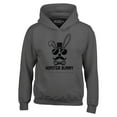 thumbnail image 1 of Shop4Ever Men's Hopster Bunny Funny Easter Hipster Rabbit Hooded Sweatshirt Hoodie XXX-Large Charcoal, 1 of 5