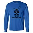 thumbnail image 1 of Shop4Ever Men's Hopster Bunny Funny Easter Hipster Rabbit Long Sleeve Shirt Large Royal Blue, 1 of 5