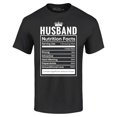 thumbnail image 1 of Shop4Ever Men's Husband Nutrition Facts Funny Gift for Men Graphic T-shirt XXXX-Large Black, 1 of 5