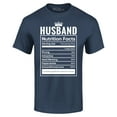 thumbnail image 1 of Shop4Ever Men's Husband Nutrition Facts Funny Gift for Men Graphic T-shirt XXXX-Large Navy, 1 of 5